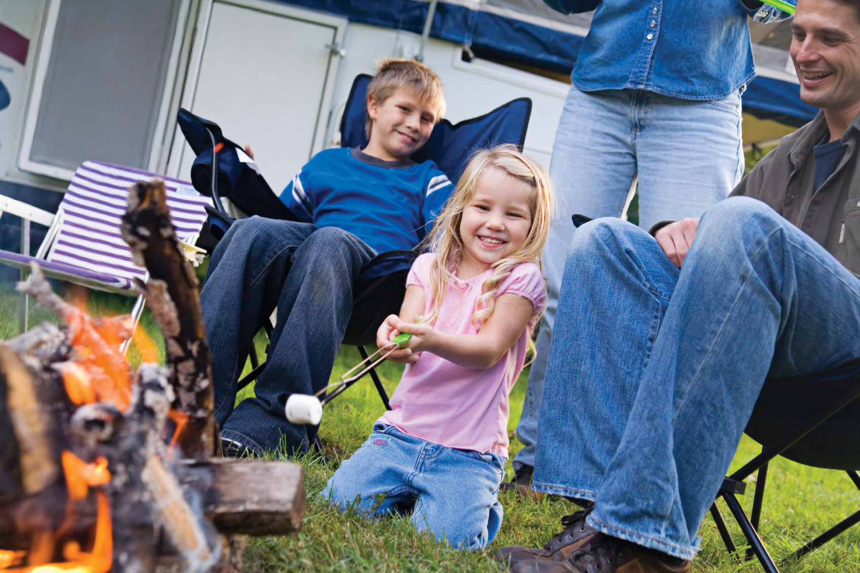 Toasting Marshmallows At The Lantern Resort Campground & Motel - Jefferson, NH